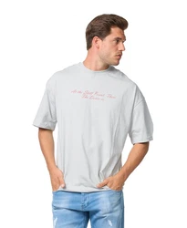 Denim House T-Shirt Oversized Fit mit besonderem Druck (E698) Grau (E1075)