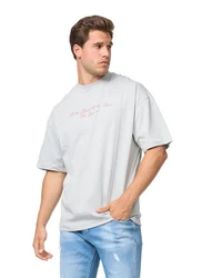 Denim House T-Shirt Oversized Fit mit besonderem Druck (E698) Grau (E1075)