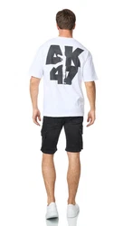 Denim House T-Shirt Oversized Fit mit besonderem Druck (E698) Weiß (E698)