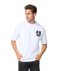 Denim House T-Shirt Oversized Fit mit besonderem Druck (E698) Weiß (E698)