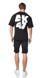 Denim House T-Shirt Oversized Fit mit besonderem Druck (E698) Schwarz (E698)