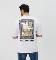 Denim House T-Shirt Lässiges Oversized T-Shirt mit besonderem Digitalprint Weiß