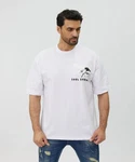 Denim House T-Shirt Lässiges Oversized T-Shirt mit besonderem Digitalprint Weiß