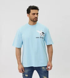 Denim House T-Shirt Lässiges Oversized T-Shirt mit besonderem Digitalprint Blau