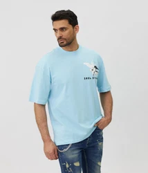 Denim House T-Shirt Lässiges Oversized T-Shirt mit besonderem Digitalprint Blau