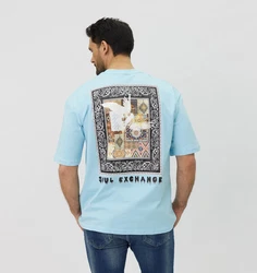 Denim House T-Shirt Lässiges Oversized T-Shirt mit besonderem Digitalprint Blau
