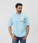 Denim House T-Shirt Lässiges Oversized T-Shirt mit besonderem Digitalprint Blau