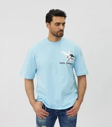Denim House T-Shirt Lässiges Oversized T-Shirt mit besonderem Digitalprint Blau
