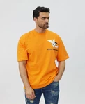Denim House T-Shirt Lässiges Oversized T-Shirt mit besonderem Digitalprint Orange