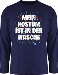 Shirtracer Rundhalsshirt Mein Kostüm ist in der Wäsche Konfetti Karneval & Fasching Blau/Dunkelblau/Dunkelgrau/Silber/Mischfarben/Beige
