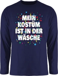 Shirtracer Rundhalsshirt Mein Kostüm ist in der Wäsche Konfetti Karneval & Fasching Blau/Dunkelblau/Dunkelgrau/Silber/Mischfarben/Beige
