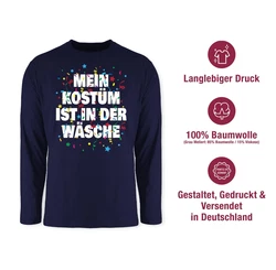 Shirtracer Rundhalsshirt Mein Kostüm ist in der Wäsche Konfetti Karneval & Fasching Blau/Dunkelblau/Dunkelgrau/Silber/Mischfarben/Beige