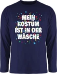 Shirtracer Rundhalsshirt Mein Kostüm ist in der Wäsche Konfetti Karneval & Fasching Blau/Dunkelblau/Dunkelgrau/Silber/Mischfarben/Beige