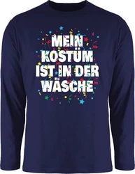 Shirtracer Rundhalsshirt Mein Kostüm ist in der Wäsche Konfetti Karneval & Fasching Blau/Dunkelblau/Dunkelgrau/Silber/Mischfarben/Beige