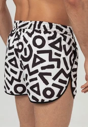 Just Like You Badeshorts Creme/Schwarz/Weiß/Orange