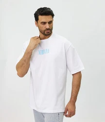 Denim House T-Shirt Oversized mit ausgefallenem Druck Loose Fit Weiß