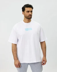 Denim House T-Shirt Oversized mit ausgefallenem Druck Loose Fit Weiß