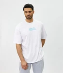 Denim House T-Shirt Oversized mit ausgefallenem Druck Loose Fit Weiß