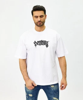 Denim House T-Shirt Oversized mit Rückenprint Weiß Denim House T-Shirt Oversized mit Rückenprint Weiß