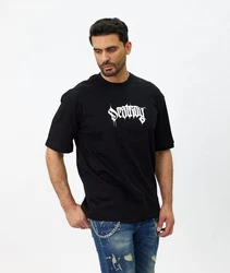 Denim House T-Shirt Oversized mit Rückenprint Schwarz
