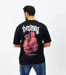 Denim House T-Shirt Oversized mit Rückenprint Schwarz