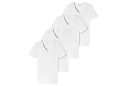 Schiesser T-Shirt V-Ausschnitt Weiß/Dunkelblau