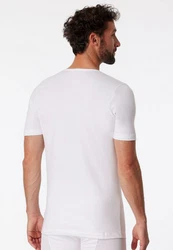 Schiesser T-Shirt V-Ausschnitt Weiß/Dunkelblau