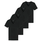 Schiesser T-Shirt V-Ausschnitt Schwarz/Dunkelblau/Grau