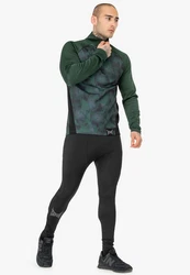 TAPOUT TRAINING LEGGING Schwarz/Dunkelgrau/Grün