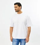 Denim House T-Shirt Lässiges T-Shirt in Oversized Look mit feinem Print Weiß