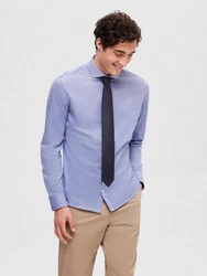 SELECTED HOMME Langarmhemd SLHBOND Dunkelblau/Hellblau/Blau