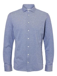 SELECTED HOMME Langarmhemd SLHBOND Dunkelblau/Hellblau/Blau