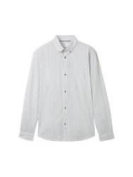 TOM TAILOR Denim Hemd Weiß/Grau