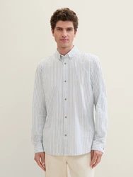 TOM TAILOR Denim Hemd Weiß/Grau