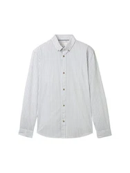 TOM TAILOR Denim Hemd Weiß/Grau