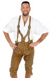 Trachtenlederhose Kniebundlederhose - RICK - erde