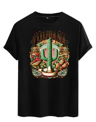 RMK T-Shirt Herren Basic Rundhals mit Mexico Tijuana Print Grün/Schwarz/Gelb