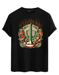 RMK T-Shirt Herren Basic Rundhals mit Mexico Tijuana Print Grün/Schwarz/Gelb