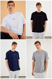 Oversize-Shirt Herren T-Shirt: Trendige Urban Streetwear fr lssige Styles (4-tlg) mit individuellem Print