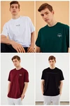 COMEOR Oversize-Shirt Herren T-Shirt Urban Streetwear Dunkelrot/Mischfarben/Bordeaux/Braun/Grün