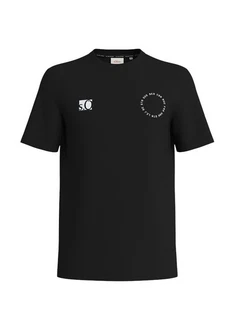 s.Oliver Kurzarmshirt T-Shirt Schwarz/Türkis