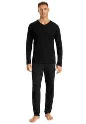 uncover by SCHIESSER Pyjama Basic Set V-Ausschnitt 