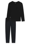 uncover by SCHIESSER Pyjama Basic Set V-Ausschnitt 