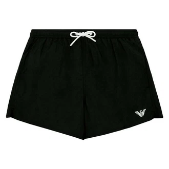 Emporio Armani Badeshorts Mid Boxer Beachwear Schwarz/Dunkelgrün