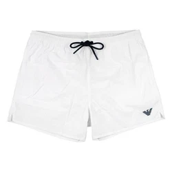 Emporio Armani Badeshorts Mid Boxer Beachwear Weiß/Creme/Dunkelblau
