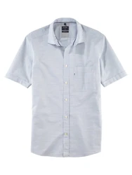 OLYMP Kurzarmhemd Casual Hellblau/Blau
