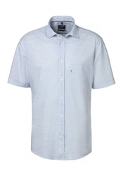 OLYMP Kurzarmhemd Casual Hellblau/Blau