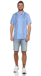 EloModa Poloshirt Herren Polo-Hemd Blau/Hellblau
