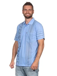 EloModa Poloshirt Herren Polo-Hemd Blau/Hellblau