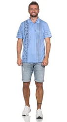 EloModa Poloshirt Herren Polo-Hemd Blau/Hellblau